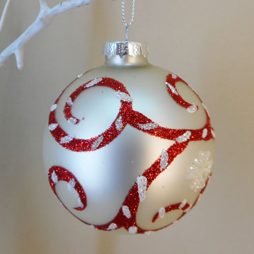 White glass christmas clearance baubles